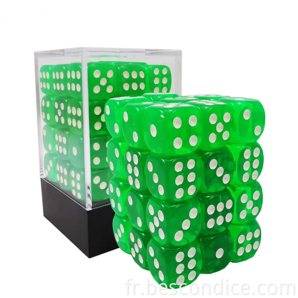Gem Green Pipped 12mm Small Card Game Dice 1